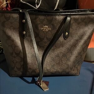 Coach Brown and Black Tote Bag